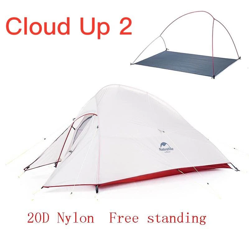 Naturehike Cloud Up Serie 123 модернизированная палатка для кемпинга Водонепроницаемая походная палатка 20D 210T нейлоновая альпинистская палатка с бесплатным ковриком - Цвет: CloudUp2 20D Gray