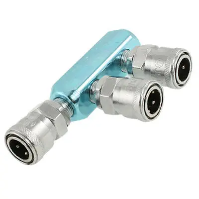 

Pneumatic Tubing 3 Way Knurled Socket Multi Pass Quick Coupler