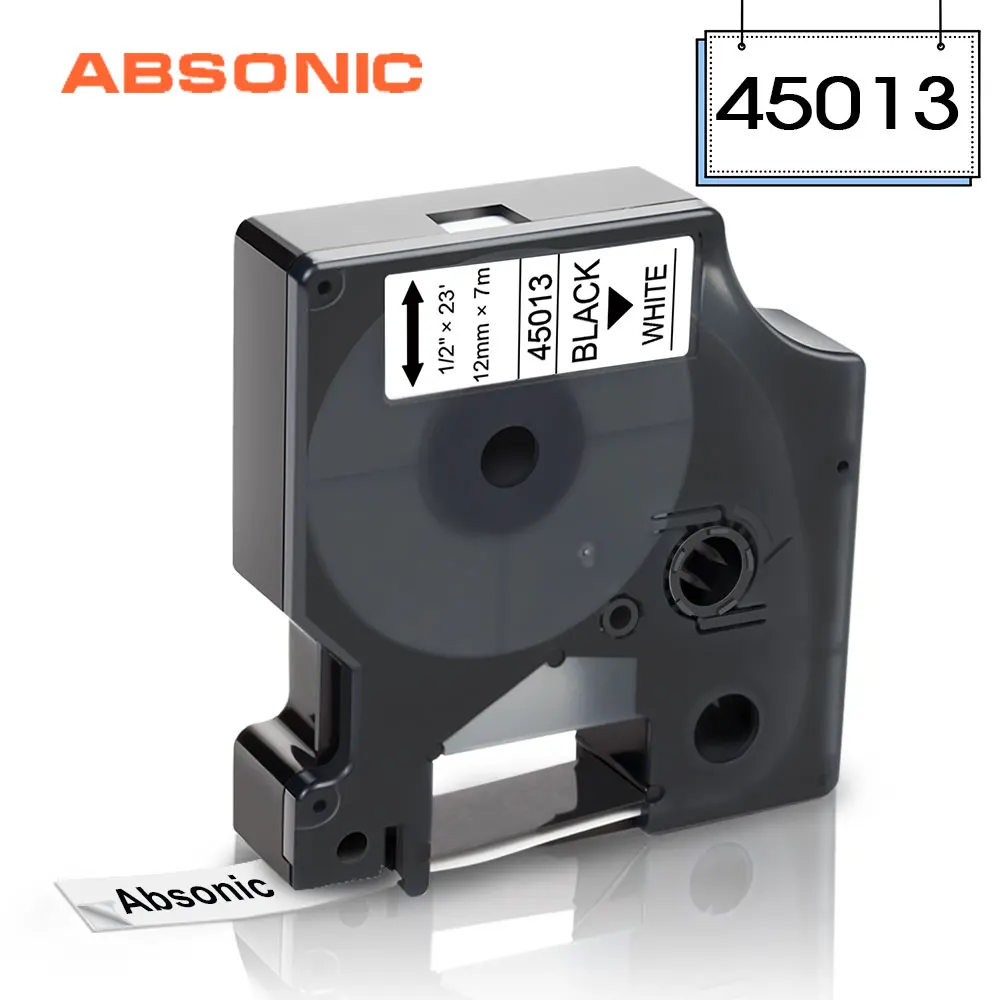 Absinic 45013 черный на белом 45010 1/2 &quot12 мм этикетки ленты для DYMO D1 принтер Dymo 280 160 260P
