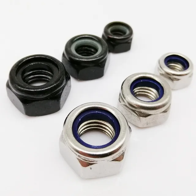 내구성 있고 다목적적인 스테인리스 스틸 블랙 육각 나일론 인서트 잠금 너트