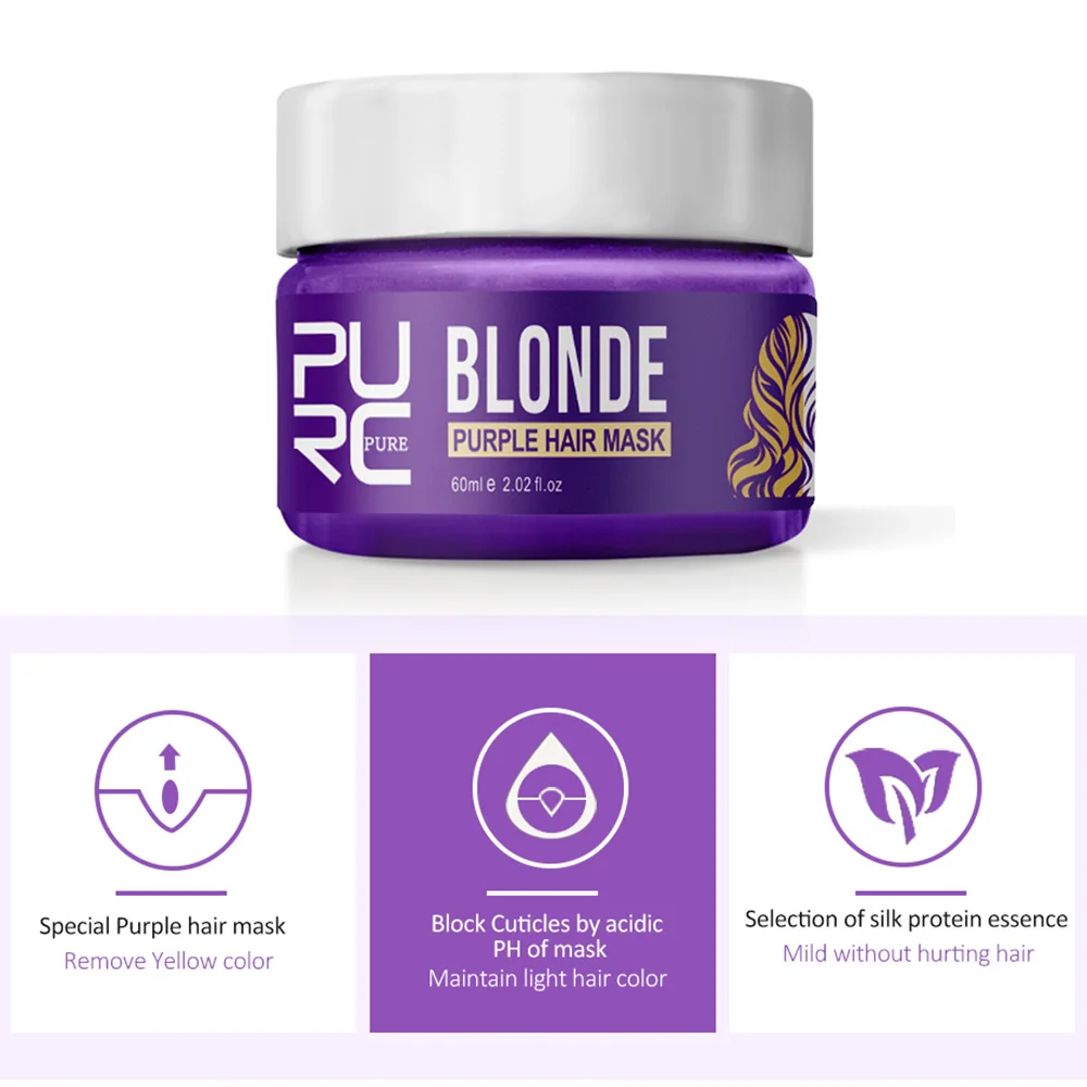 Cuidados com a Beleza Tratamento de Tintura Cor do Cabelo Loiro Amarelo Shampoo Anti Bronze Fora Roxo Ulta Brilhante 5 Conj. cuidados com cabelos