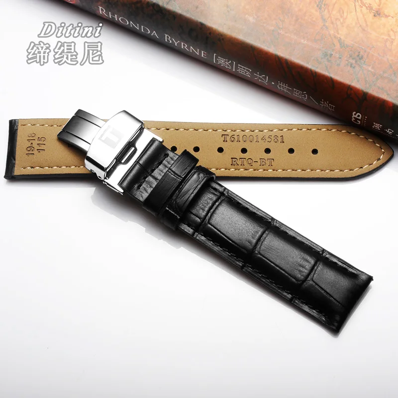 Ремешок из коровьей кожи для часов Tisso 1853 T41 Locke PRC200 T461 T17 19 мм черный аксессуары