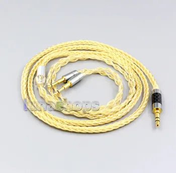 

LN006485 2.5 4.4mm 8 Core 99.99% Pure Silver + Gold Plated Earphone Cable For Oppo PM-1 PM-2 Planar Magnetic Sonus Faber Pryma