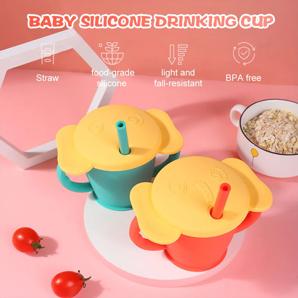 Лидер продаж соломенная чашка для малышей самостоятельного питья силиконовая