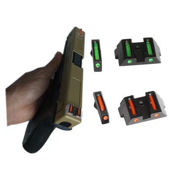 

TOtrait Tactical Glock Fiber Optic Front Rear Handgun Sights Red Green Fiber sight Fits Glock17/17L/19/22/23/24/26/27/33/34/35