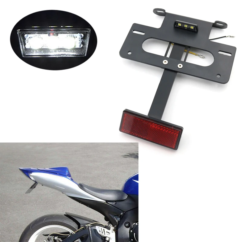 Fit For Suzuki GSX-R 600 GSX-R 750 GSXR600 GSXR750 K6 K8 2006-2010 Tail Tidy Fender Eliminator Kit License Plate Holder Bracket License Plate Holder Motorcycle License Plate Holder