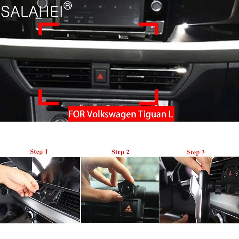 

For VW Volkswagen Tiguan L 2013 2014 2015 2016 2017 Car Air Vent Mount Adjustable Mobile Phone Holder Smartphone Stand Bracket