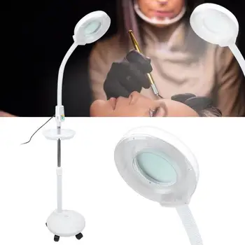 

5X LED Facial Magnifying Floor Lamp Magnifier Nail Art Salon Glass Lens Cold Light Led Lamp For Tattooing Tattoo Supplies