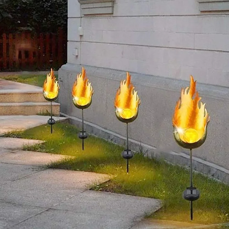 Крест декоративный бордюр Солнечный светодиодный пламя встроенные лампы Открытый Водонепроницаемая садовая лампа садовый светильник Газон лампа