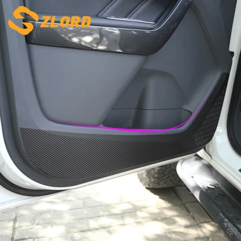 

Zlord Carbon Fiber Car Inner Door Anti Kick Pad Co-pilot Storage Box Mat Protection Stickers Trim For Ford Everest 2015 - 2017