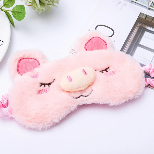 Sleeping Eye Mask Unicorn Sleep Night Mask Plush Cute Eye Patch Sort Band Aid Dream Cover For Girl Relax Travel Health Blindfold Pig