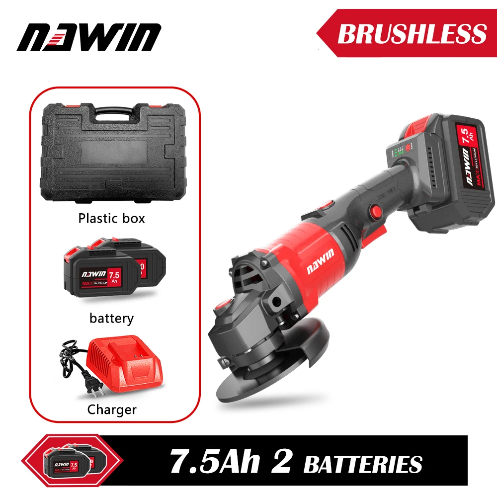 NAWIN 125mm 3 Speed Brushless Electric Angle Grinder Grinding Machine Cordless DIY Woodworking Power Tool For 20V Lithium | Инструменты