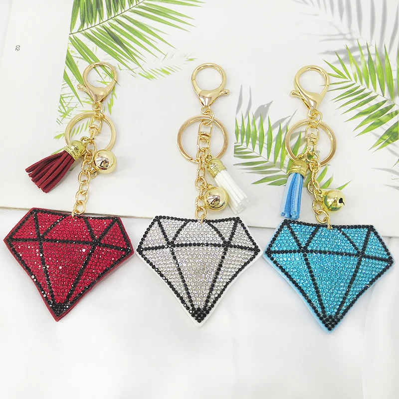 

Foreign trade cross-border explosion models South Korea velvet multicolor gem keychain pendant fashion tassel bag charm