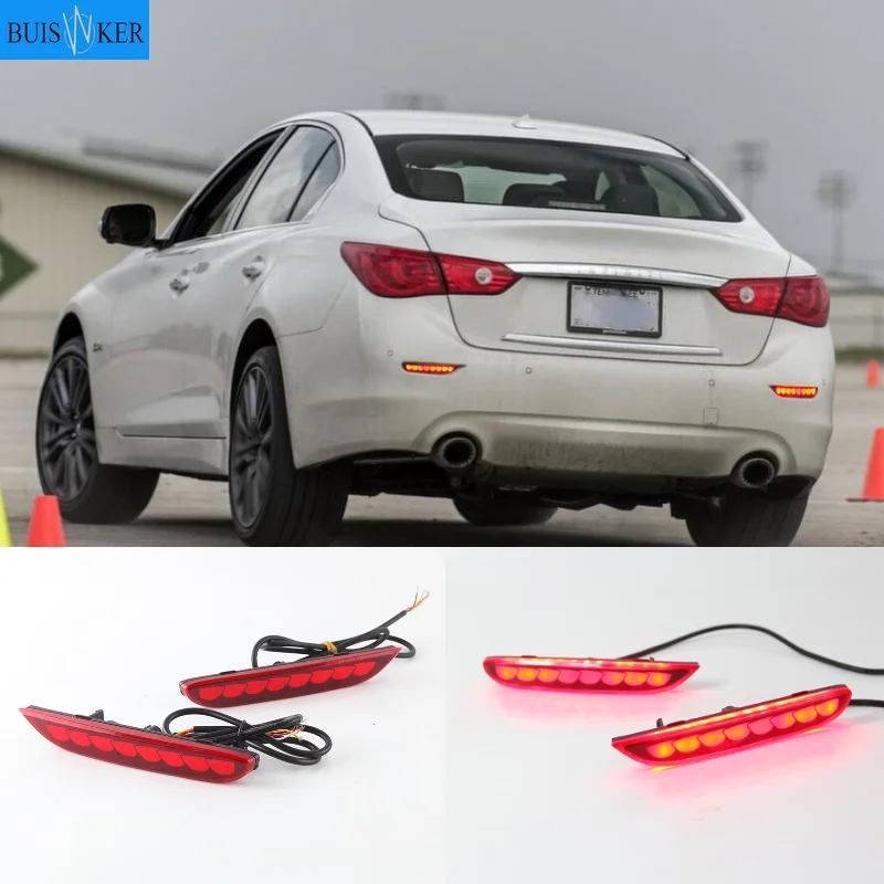

2-in-1 Functions LED Reflector Lamp Rear Fog Lamp Bumper Light Brake Light For Infiniti Q50 2014 - 2018