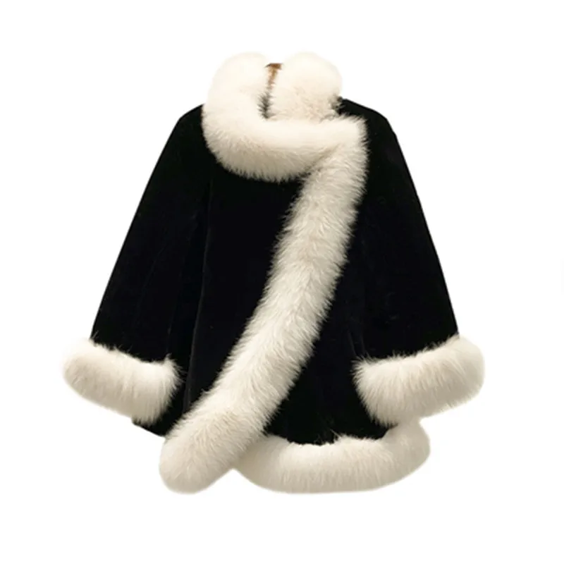 Осень-зима, женская новая кашемир под норку, меховое пальто, толстая плюшевая шаль, плащ, тонкое пальто G1201