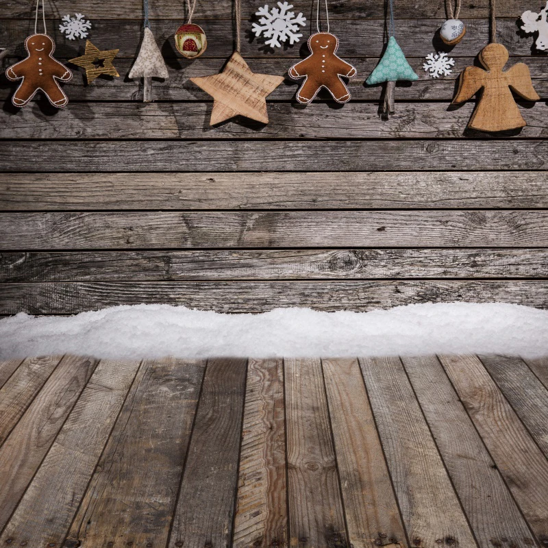 Рождественские фестивали кукла Звездная лампа вечерние Декор снег деревянный пол ребенок портрет фото фон фотография фон для фотосессии