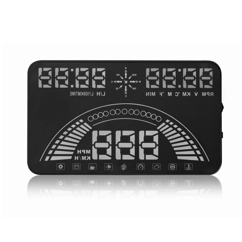 Автомобильный дисплей на голову HUD S7 5,8 ''дюймовый obd2 gps две системы автомобильный интерфейс измеритель скорости детектор превышения скорости оповещения светодиодный сигнал тревоги