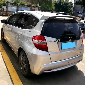 

UBUYUWANT For Honda Jazz Fit Spoiler High Quality ABS Material Car Rear Wing Primer Color Rear Spoiler 2008-2013