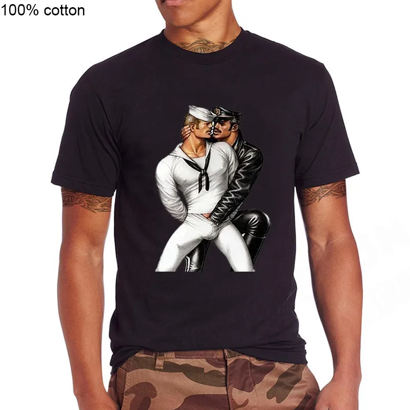 

2019 Streetwear T-SHIRT LGBT GAY SCHWUL TOM OF FINLAND SAILOR MATROSE COPS KING A491 Cool Casual pride t shirt Men Unisex tshirt