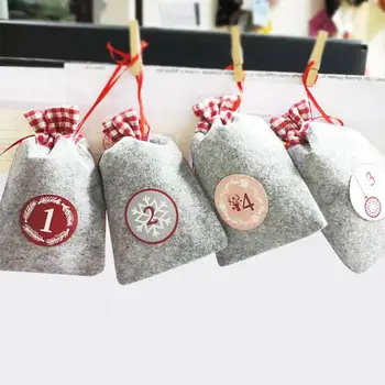 

Christmas Advent Calendar with Number Stickers Bags Countdown Home Decoration