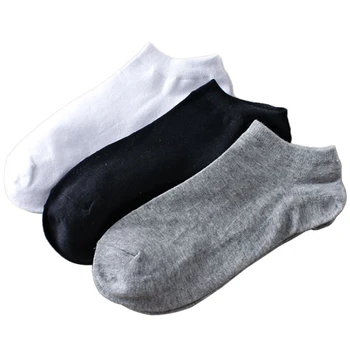 

3 Pairs Solid Color Mens Ankle Socks Boat Invisible Summer Breathable Casual New