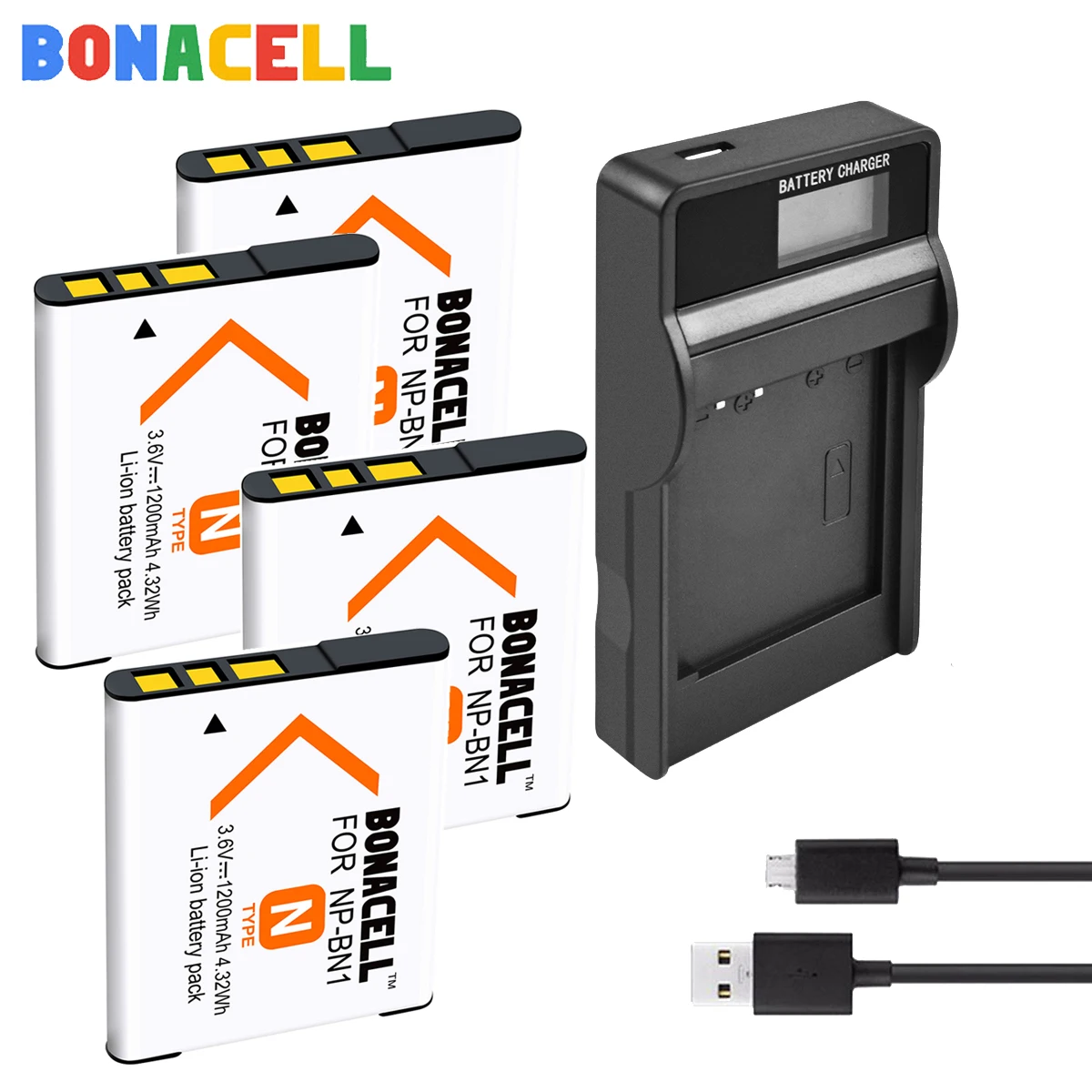 

Bonacell 1200mAh NP-BN1 NP BN1 NPBN1 Battery for Sony TX9 WX100 TX5 WX5C W620 W630 W670 TX100 digital camera batteries
