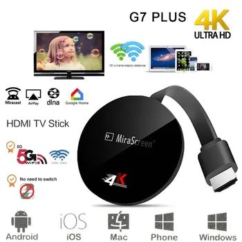 

G7 Plus HDMI Wireless Display 2.4/5G 4K Tv Stick For Google Chromecast Mirroring Miracast Tv Dongle For ios Android