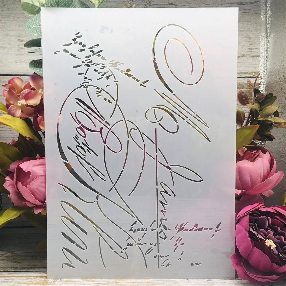 

A4 29cm Vintage Handwrite Mail Letter DIY Layering Stencils Wall Painting Scrapbook Coloring Embossing Album Decorative Template