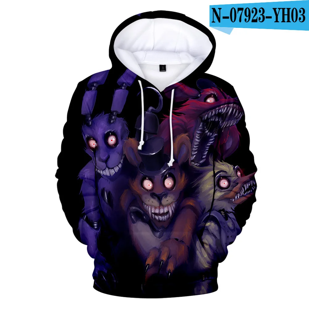 Fnaf толстовки Толстовка Five Nights At Freddy's куртка пальто весна Harajuku мультфильм Медведь FNAF Толстовка Женские кофты Fnaf - Цвет: 3dwy-1300