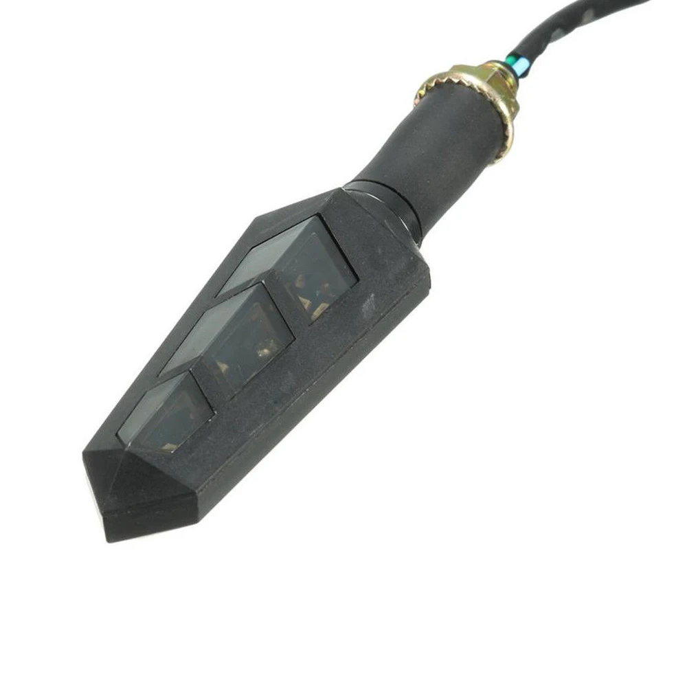 Motorcycle Turn Signal Indicators Blinkers 6 LED Universal Water Flicker Flowing Flexible Amber Light Lamp 12V 1PCS