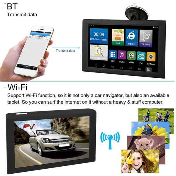  9 Inch Auto Kapazitiven Bildschirm Gps Navigator 8G 256M MP3/MP4 Spieler Fahren Voice Navigator