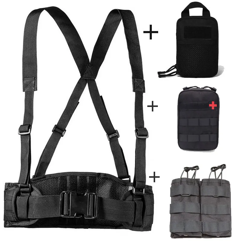 Black 4 Тактический ремень Molle военный ремень 1000d нейлоновый ремень мужской охотничий удобный Боевой страйкбол Мягкий регулируемый ремень Pasek - Цвет: Black 4