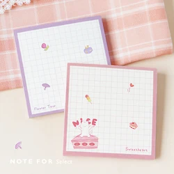 Bloc Notes autocollants à carreaux, étiquette autocollante, dessin animé, Animal, Scrapbooking, Diy bricolage, Kawaii, pour journal intime, 100 feuilles/paquet, 805 