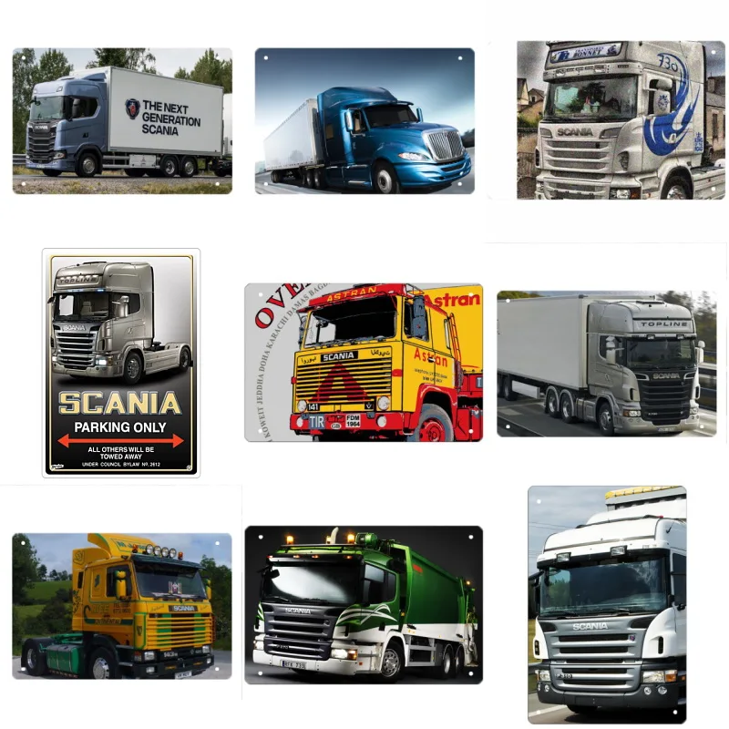 SCANIA AUTHORIZED GARAGE METAL TIN SIGN POSTER WALL PLAQUE |