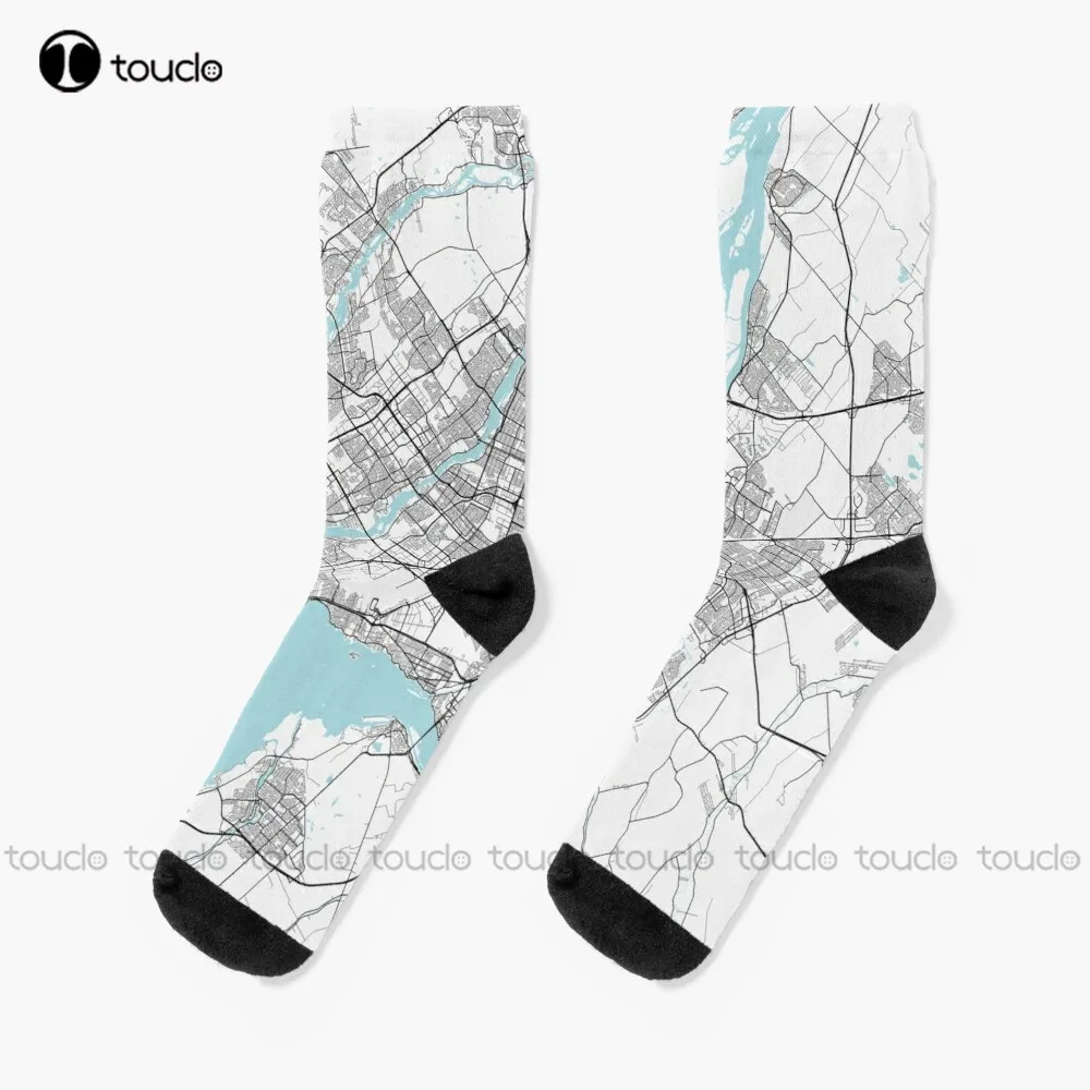 Montreal City Map Of Canada Circle Socks Unisex Adult Teen Youth Socks