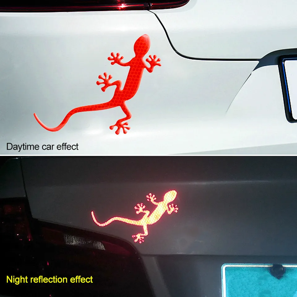 Ночная Светоотражающая наклейка для автомобиля Gecko для Audi a3 Volkswagen Авто 3D наклейка на заднюю часть автомобиля царапина блокирующая наклейка s для автомобилей