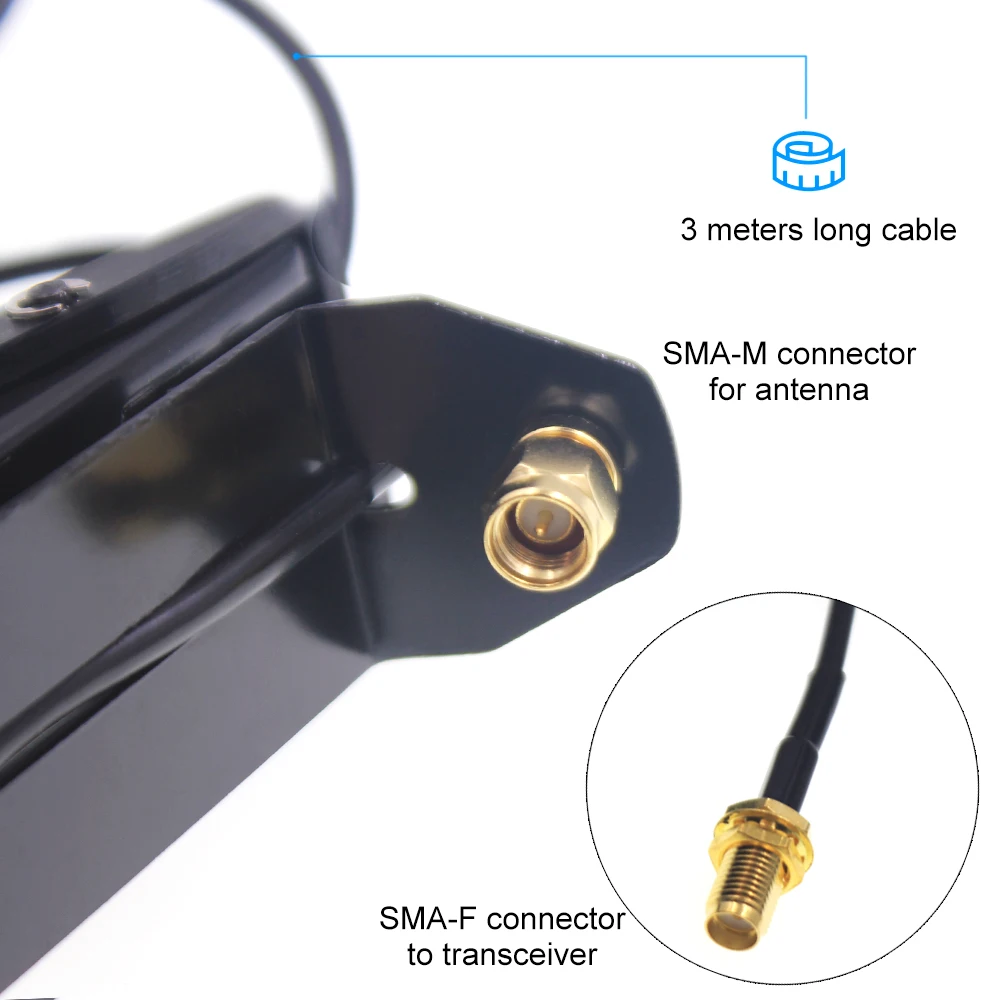 Original Nagoya RG-174/U 3M Mount Clip Radio Antenna Mounting Bracket RB-CLP SMA-M for BaoFeng UV-82 UV-5R GT-3 UV-82 BF-888S
