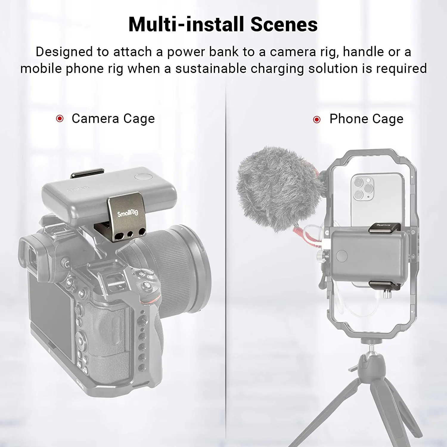 SmallRig Universal Power Bank Holder For iPhone 17 DSLR for Sony - Main Image