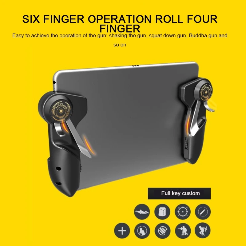 Six Finger Tablet Pubg Mobile Gamepad Gaming Trigger Shooter Controller Joystick For Ipad Mini 5 Pubg Controller Tablet Triggers Gamepads Aliexpress