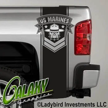 

For Universal 1Set/2Pcs USMC Marines Bulldog Truck Bed Decal x2 - Ram Chevy Ford - Stickers