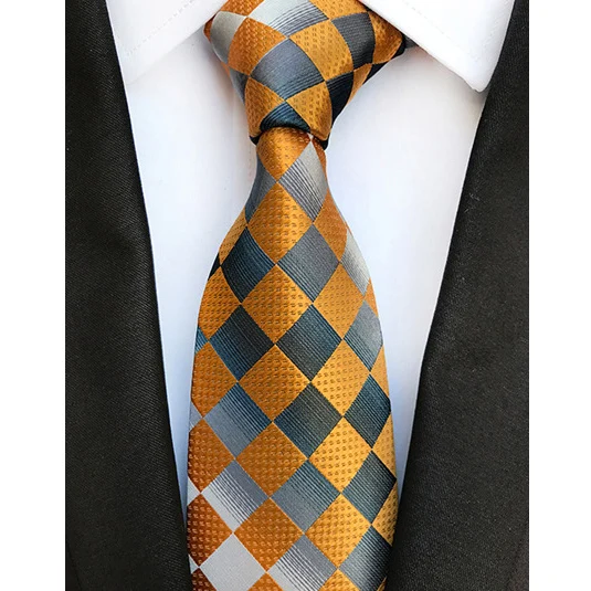 Роскошные Классические шелковые мужские галстуки шеи 8 см плед полосатый галстук для мужчин для формальных и деловых встреч и торжеств вечерние галстуки - Цвет: YU-C37