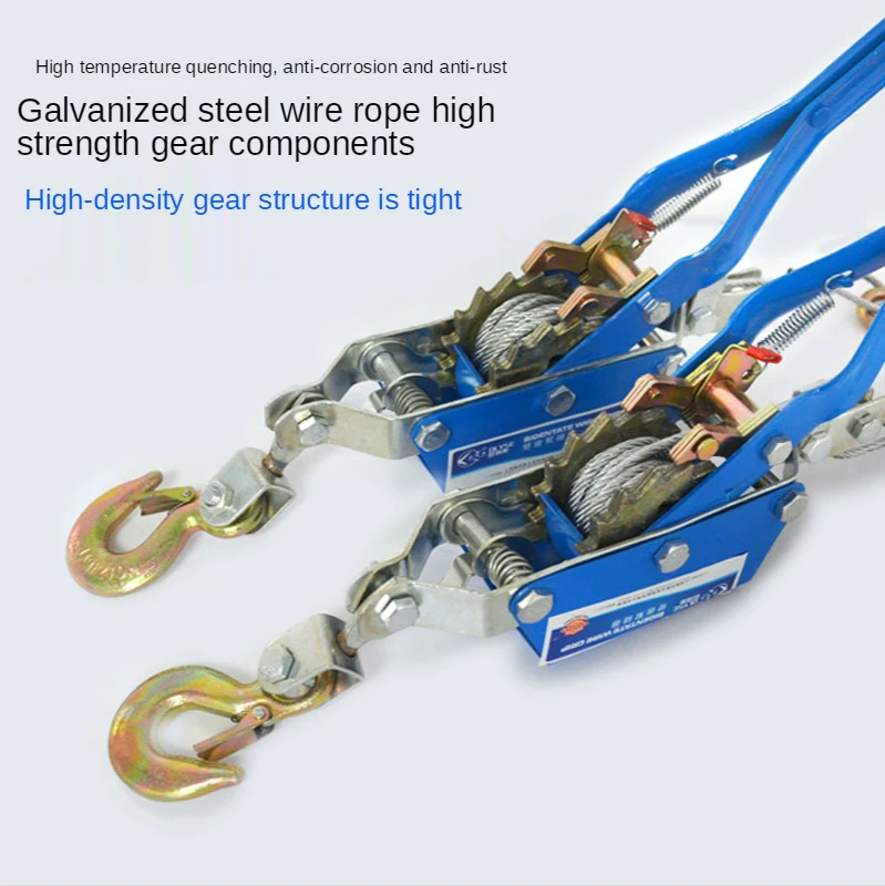 Manual Lever Hoist HIgh Carbon Steel Wire Tightener Durable Antirust Multi-function Double Hook 1t/2t/4t Crane Wire Tighten Tool