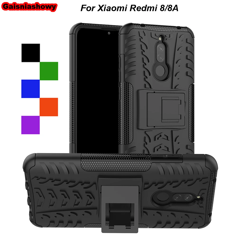 Shockproof Armor Case For Xiaomi Redmi 8 Kickstand Holder Rubber Silicone Cover 8A Phone Shell Capa Coque |