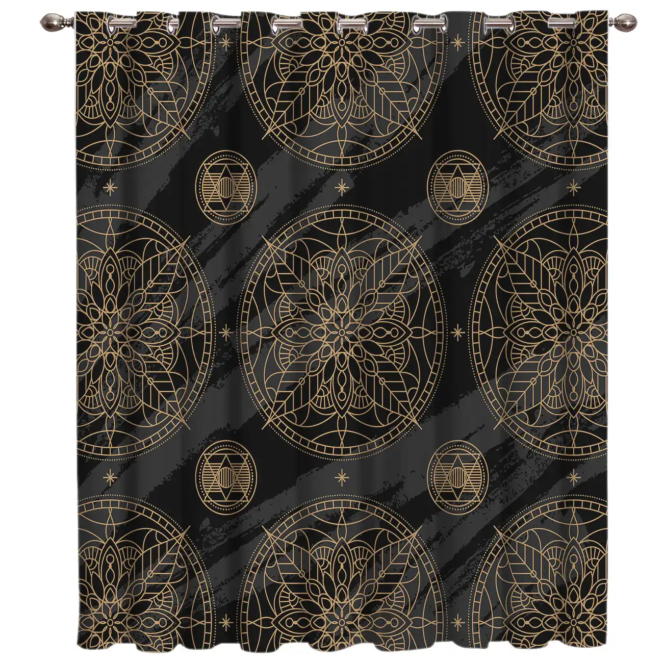 Beddingoutlet Mandala Living Room Curtain Gold Star Moon Blackout