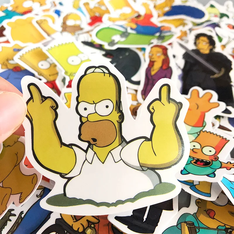 50pcs Lot Funny Anime Cartoon Simpsons Graffiti Stickers for Moto Car Suitcase Cool Laptop Stickers Skateboard 1 50pcs Lot Funny Anime Cartoon Simpsons Graffiti Stickers for Moto Car Suitcase Cool Laptop Stickers Skateboard 4