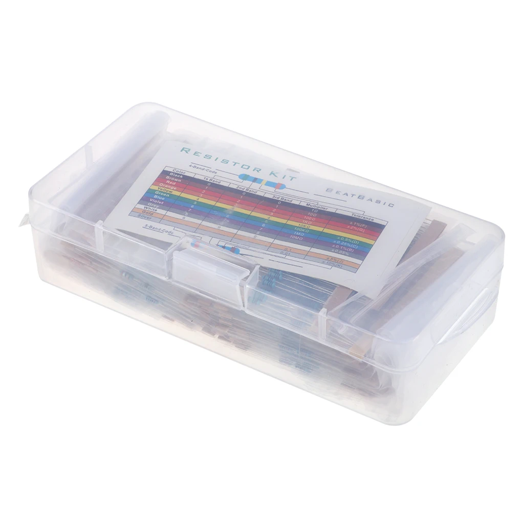 38 Values 1% Tolerance Resistor Kit Assortment 0 Ohm-1M Ohm (Pack of 1140)