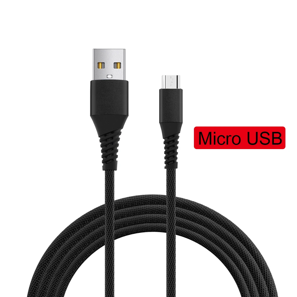 Кабель для быстрой зарядки Micro type-C usb type C USBC Micro USB C кабель для зарядки телефона кабель для передачи данных 2.1A 1 м высокая скорость зарядки - Цвет: Black-Micro