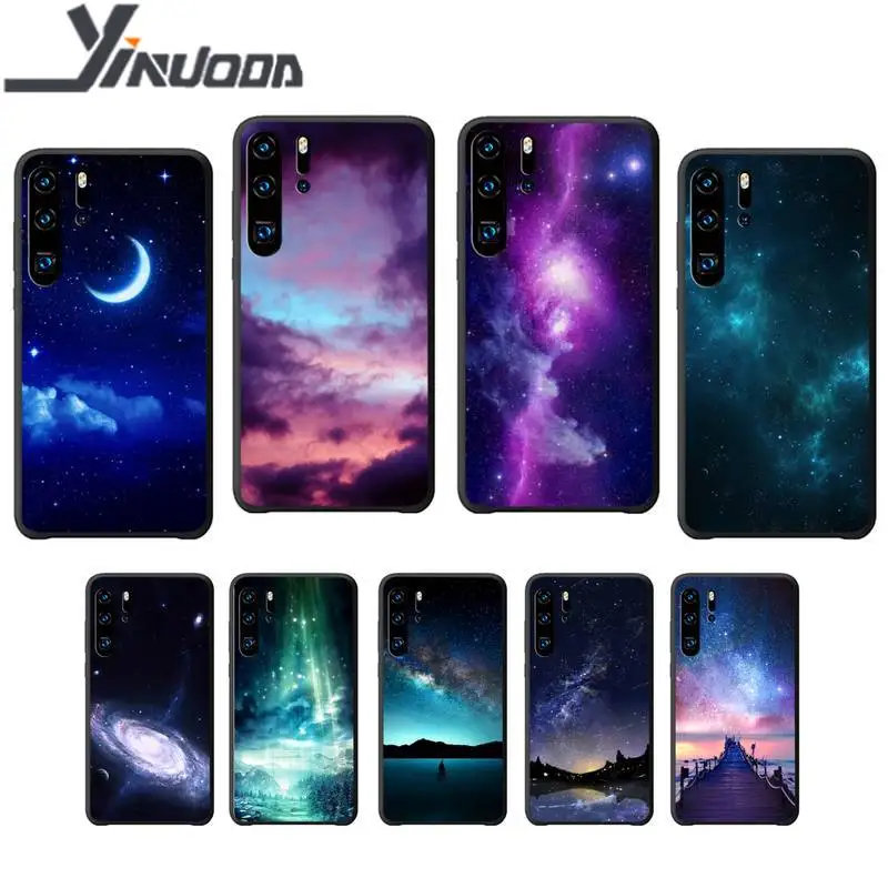 Yinuoda Starry sky мягкий черный чехол для телефона funda Huawei P9 lite 2016 2017 P 10 P20 PRO P30 P40 smart 2019