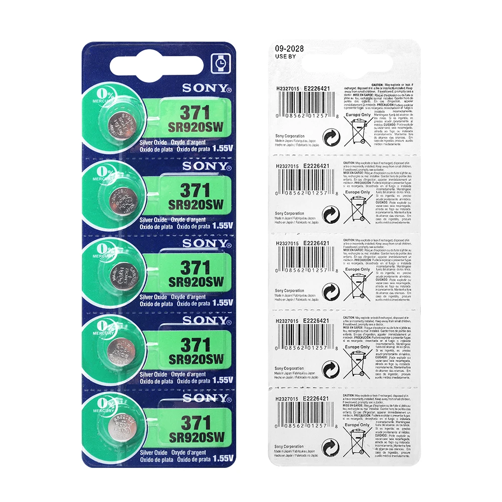 10 шт. для sony 45mAh 1,55 V AG6 371 SR920SW LR920 171 370 L921 LR69 SR920 кнопочные батареи для часов игрушка пульт дистанционного управления батарея для монет
