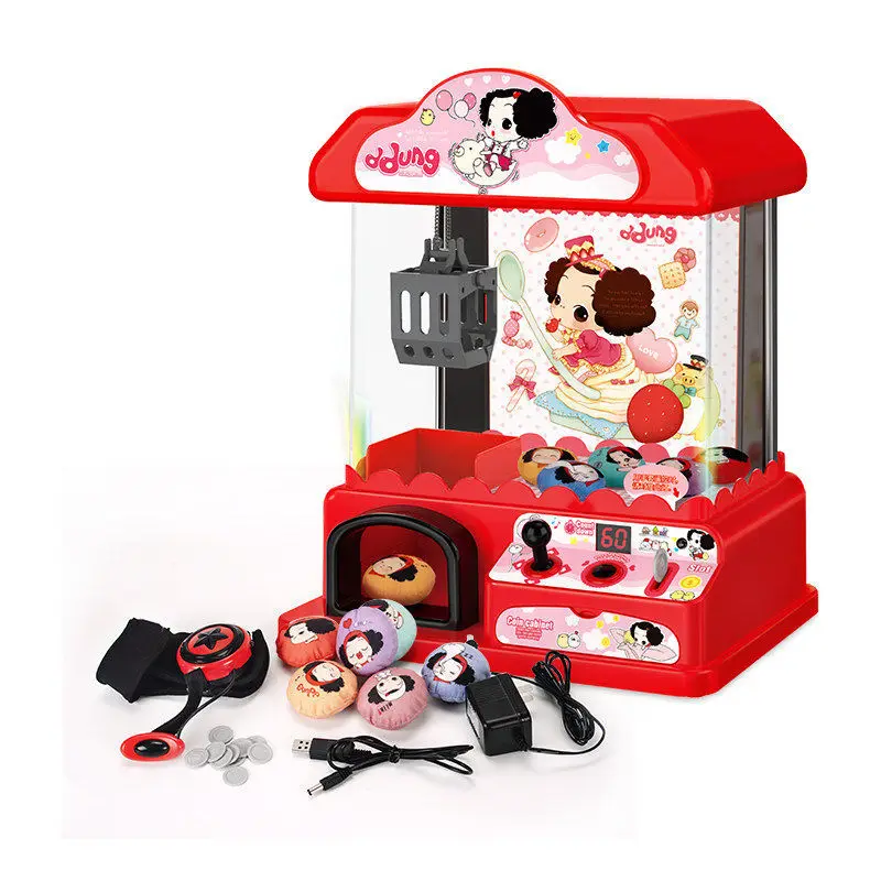 

Ddung er tong jia Crane Machine Toy Small Household Mini Catch Crane Machine Game Console Folder Doll Candy Machine
